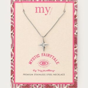 Mystic korte ketting met poolster ZILVER