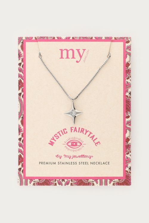 Mystic korte ketting met poolster ZILVER