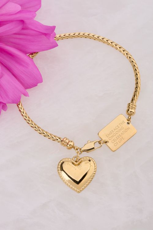Bold armband met hartvormige bedel GOUD