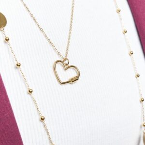 Bold lange minimalistische ketting met hart GOUD