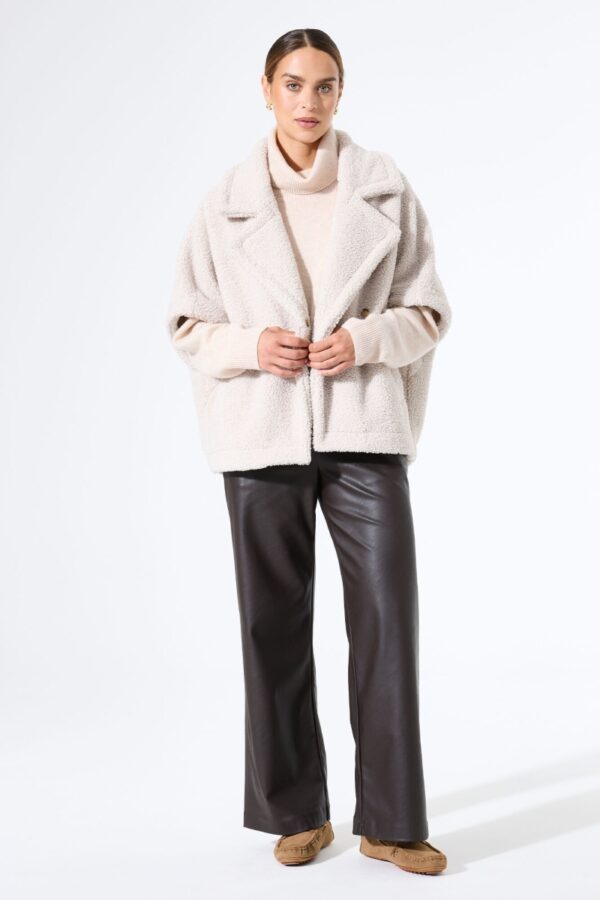 Oversized teddy gilet blond
