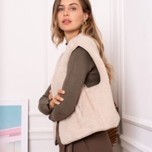 Gilet faux fur Beige