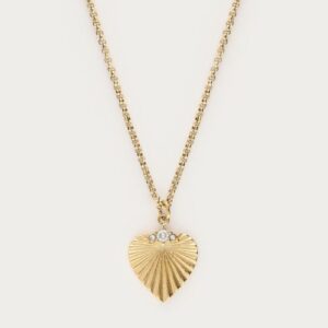 Midnight ketting gestreept hart GOUD