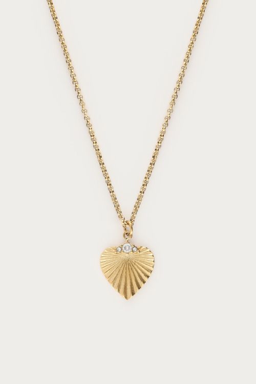 Midnight ketting gestreept hart GOUD