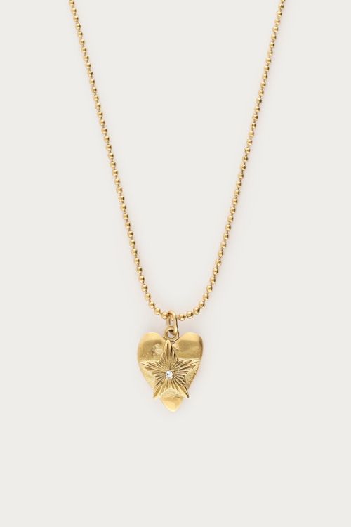 Midnight ketting met hartjes ster GOUD