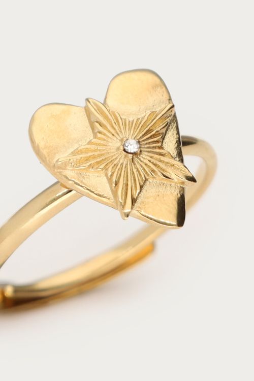 Midnight ring met hartjes ster GOUD