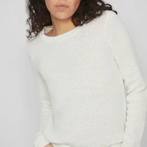 ViDalo O-neck knit l/s White Alyssum