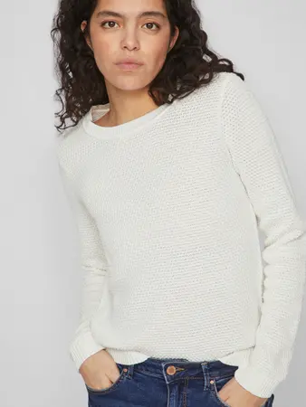 ViDalo O-neck knit l/s White Alyssum