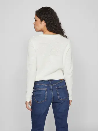 ViDalo O-neck knit l/s White Alyssum