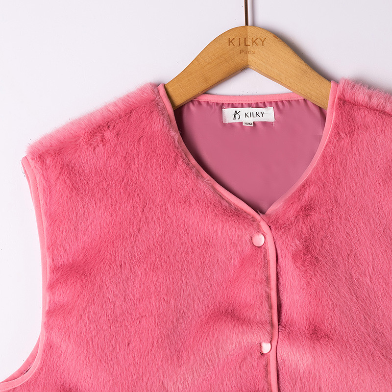 Gilet Faux Fur Fuchsia