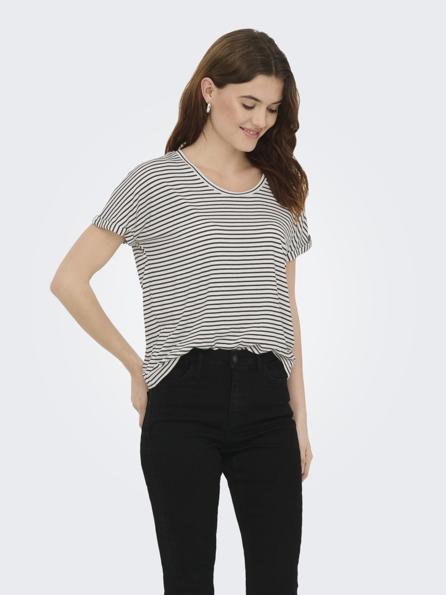 JDYSISSY S/S O-NECK TOP JRS Stripe Sky Captain