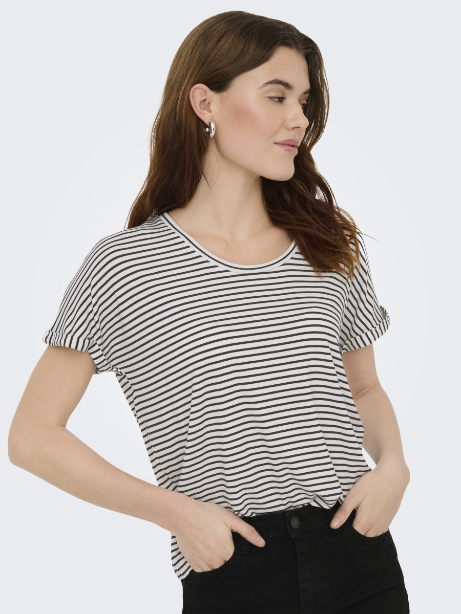 JDYSISSY S/S O-NECK TOP JRS Stripe Sky Captain