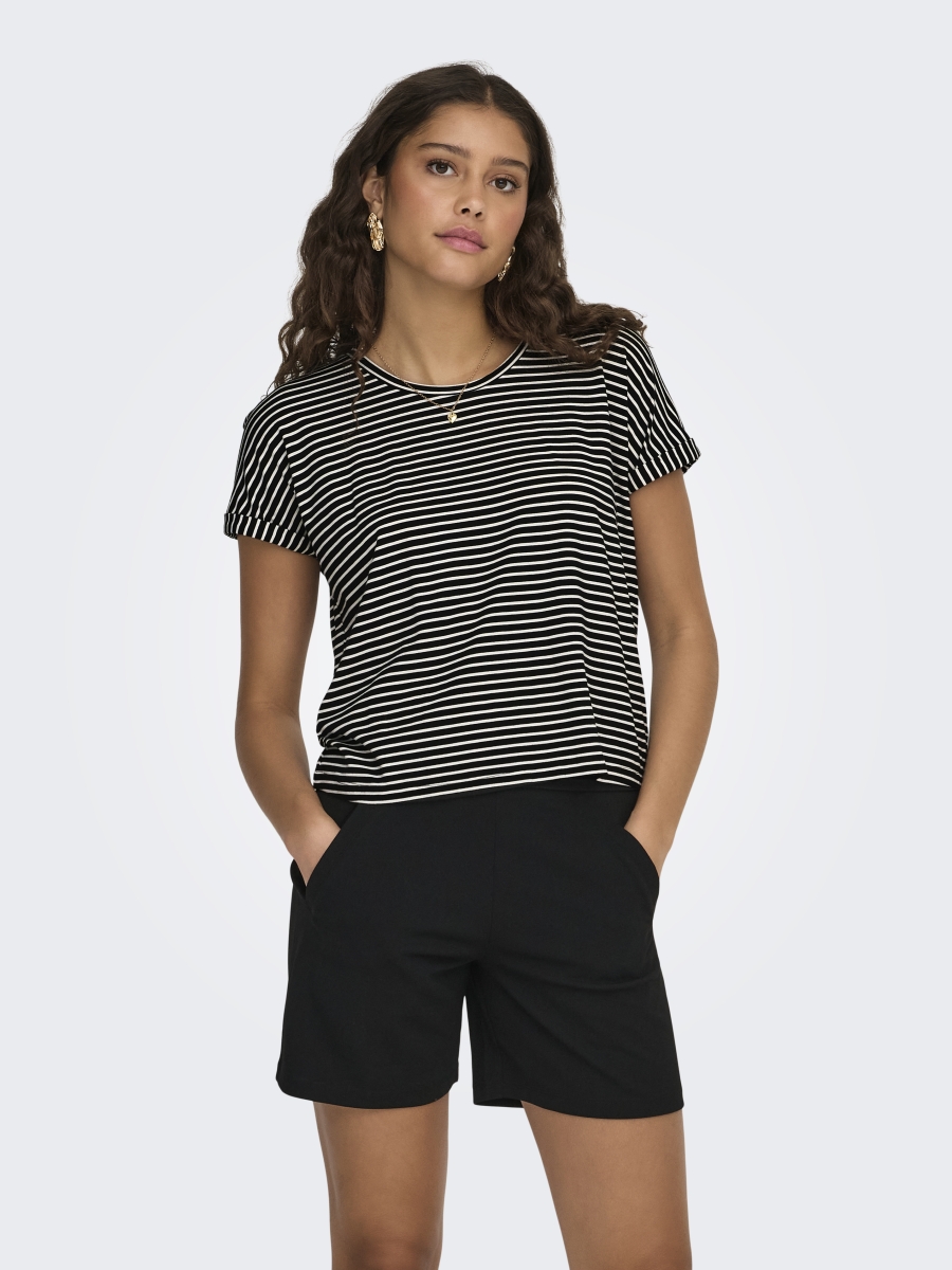 JDYSISSY S/S O-NECK TOP JRS stripe Sky Captain/cloud dancer
