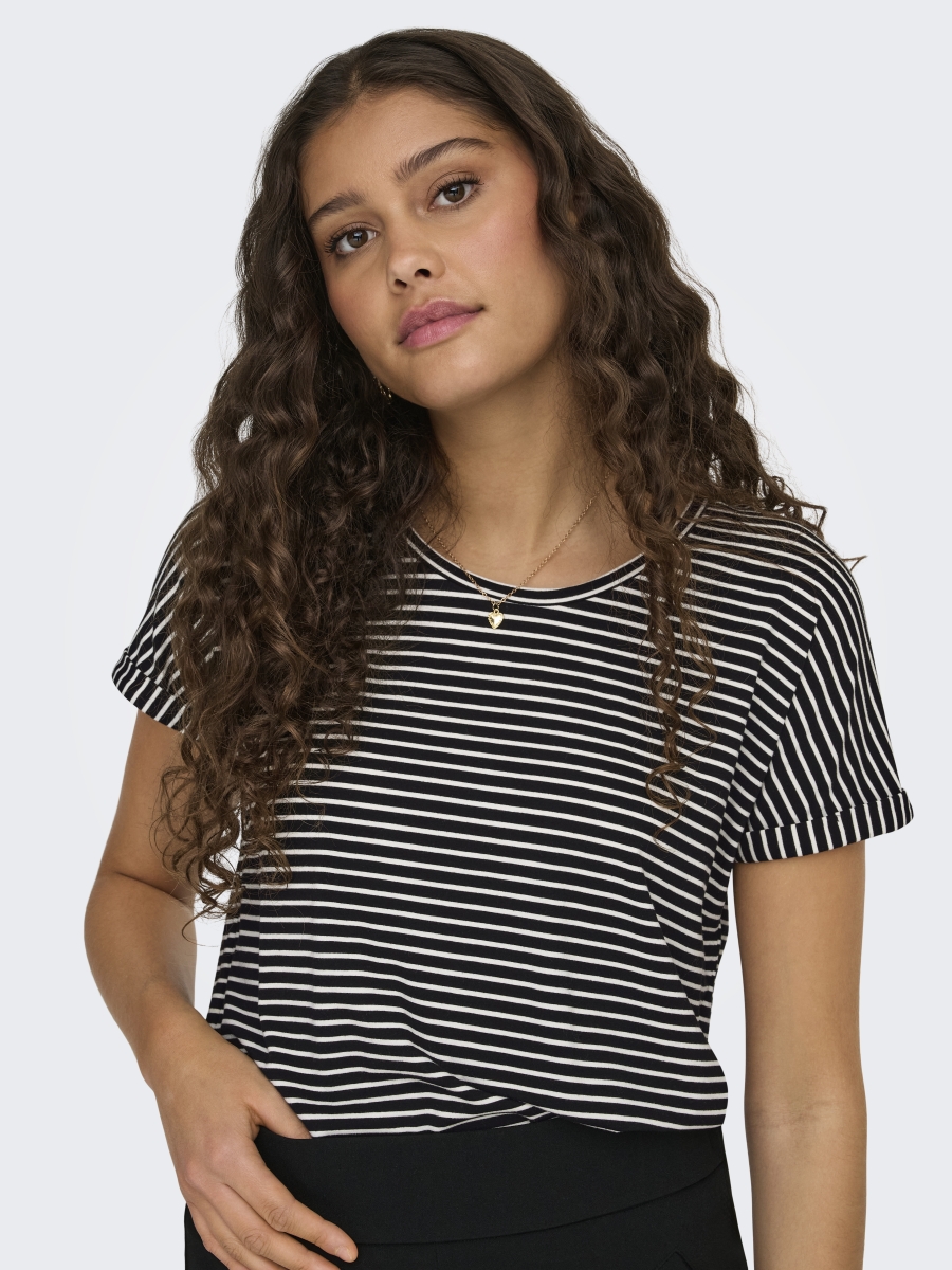 JDYSISSY S/S O-NECK TOP JRS stripe Sky Captain/cloud dancer