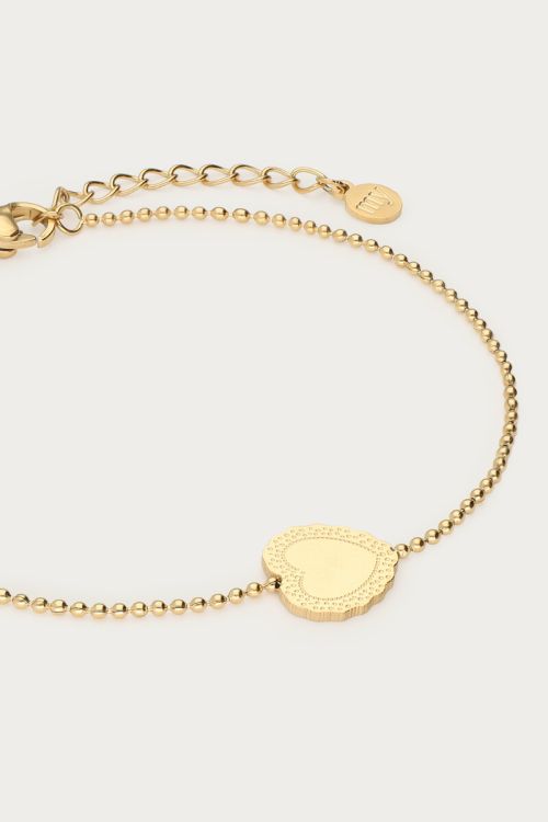 Love armband met hartvormige bedel GOUD