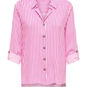 jdylaurel life stripe shirt shocking pink