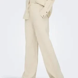JdySay Linen wide pant Oatmeal