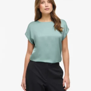 Viellette satin top oneck blue surf