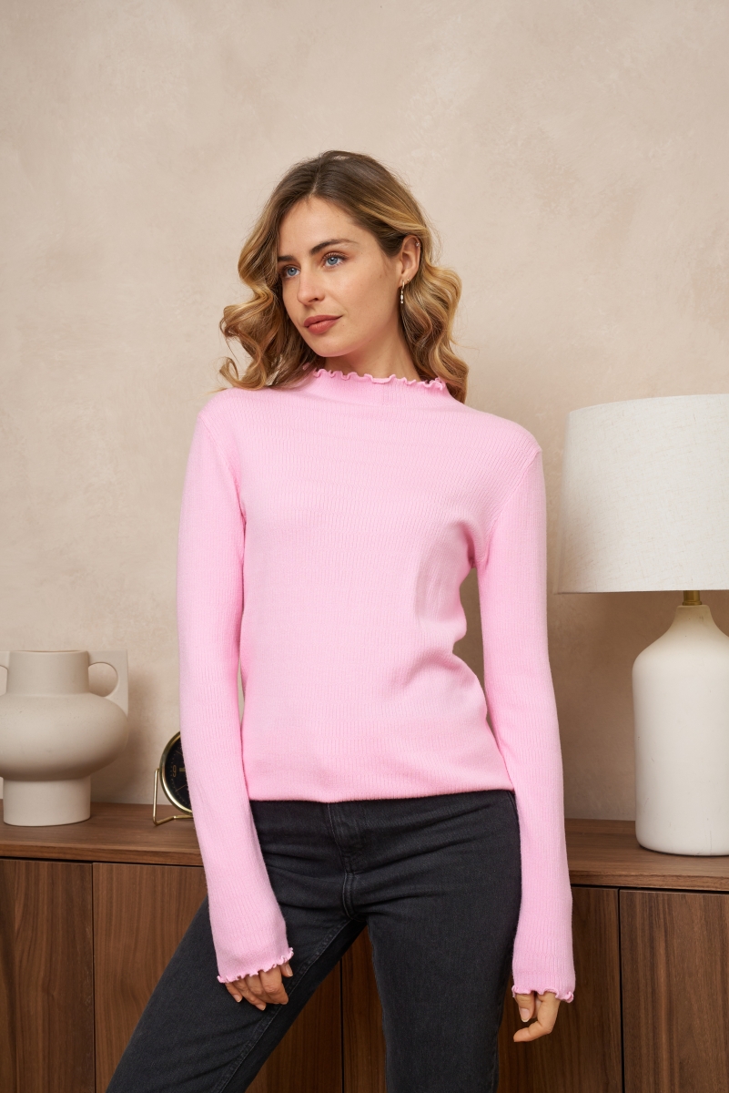 Truitje met hogere col roze