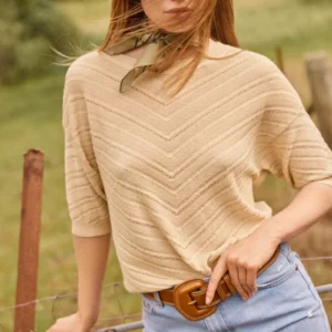 Viesty boatneck top glitter gold
