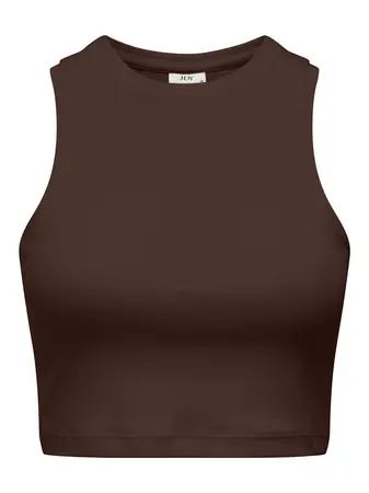 JdyLucky cropped tan top Chicory Coffee
