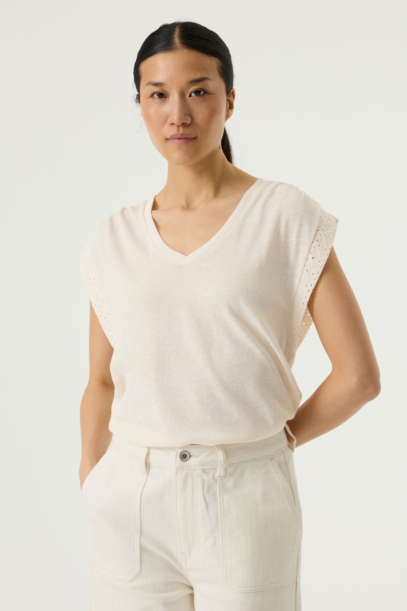 Top V-neck Ecru
