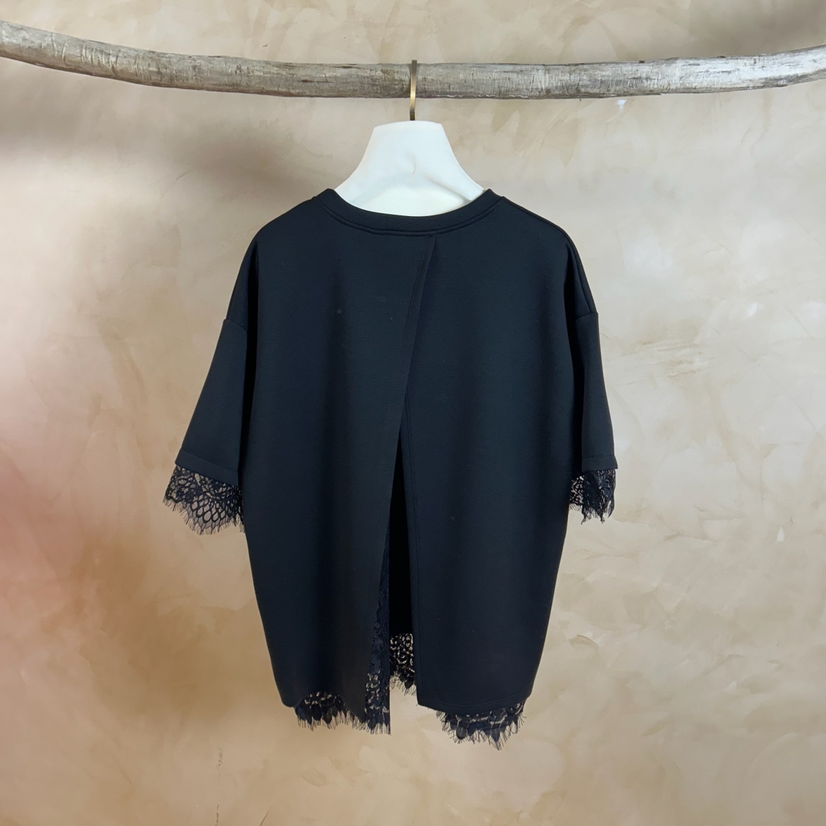 Sweater kanten rug zwart