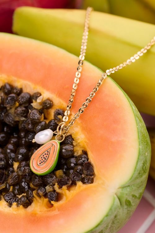 Tropical ketting met Papaya GOUD