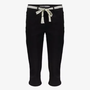 Capri jeans met strikceintuur Black