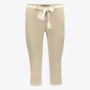Capri jeans met strikceintuur Sand