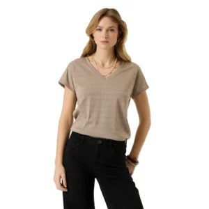 T-shirt lurex latte dusk