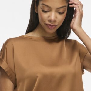 ViEllette s/s satin top Nuthatch