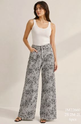 Floral print broek HW