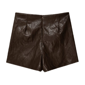 PU skort bruin