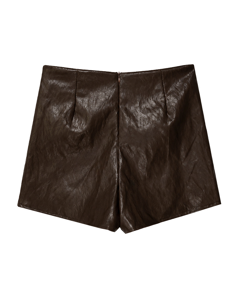 PU skort bruin
