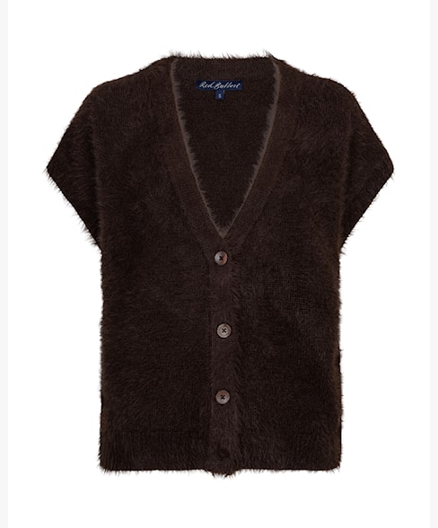 Sleeveless fuzzy espresso