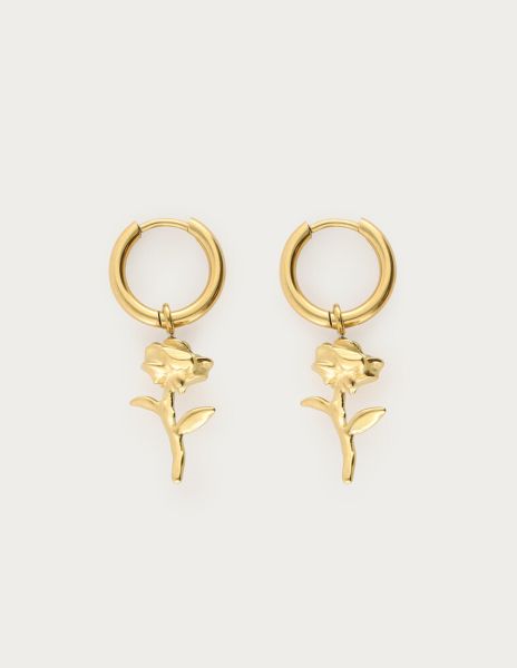 Vintage oorringen met rozen GOUD