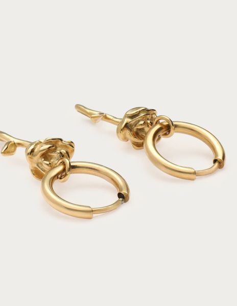 Vintage oorringen met rozen GOUD