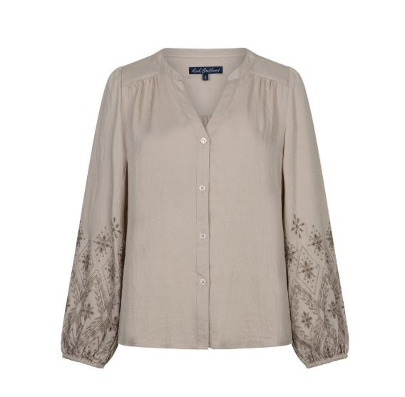 Blouse embroidery light truffle