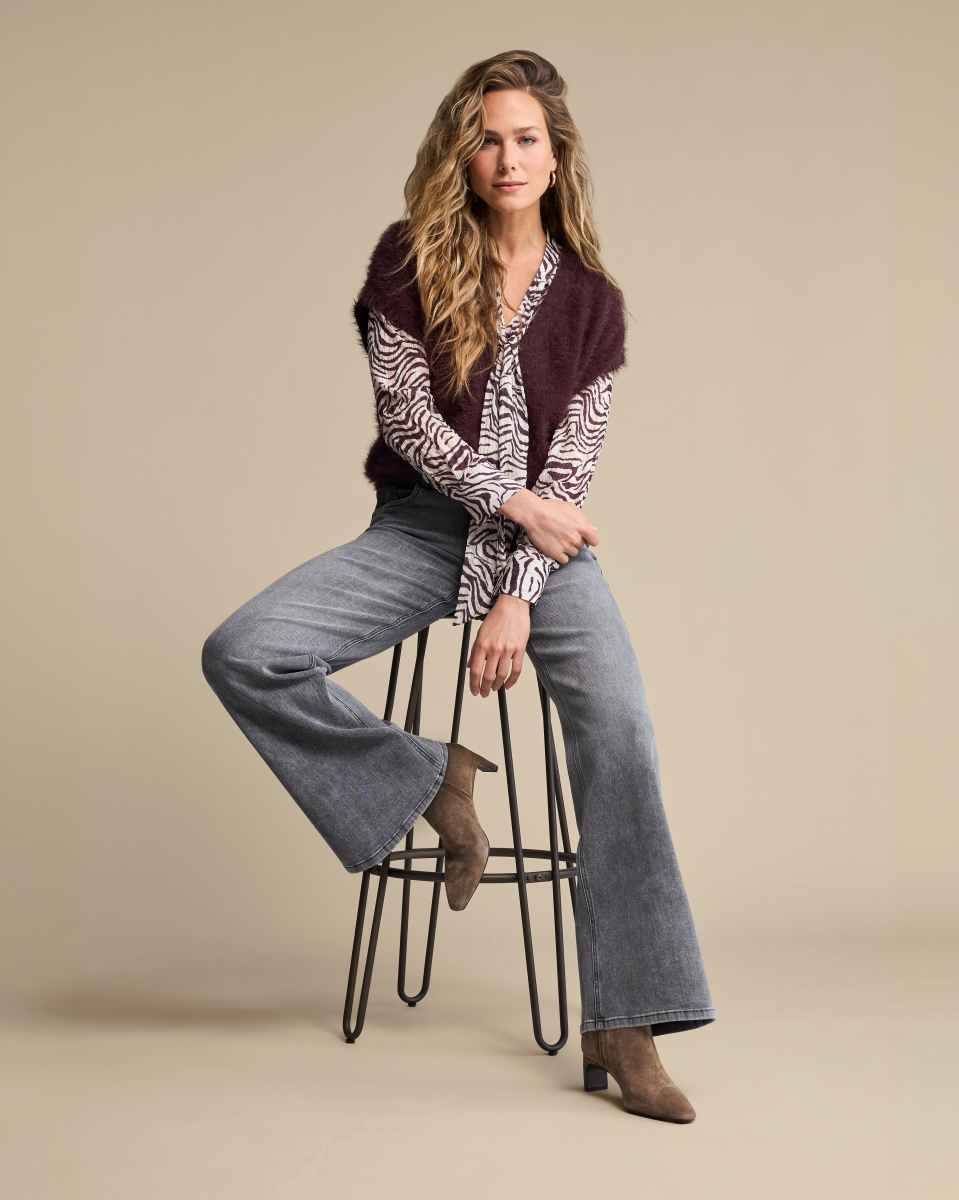 Blouse zebra burgundy