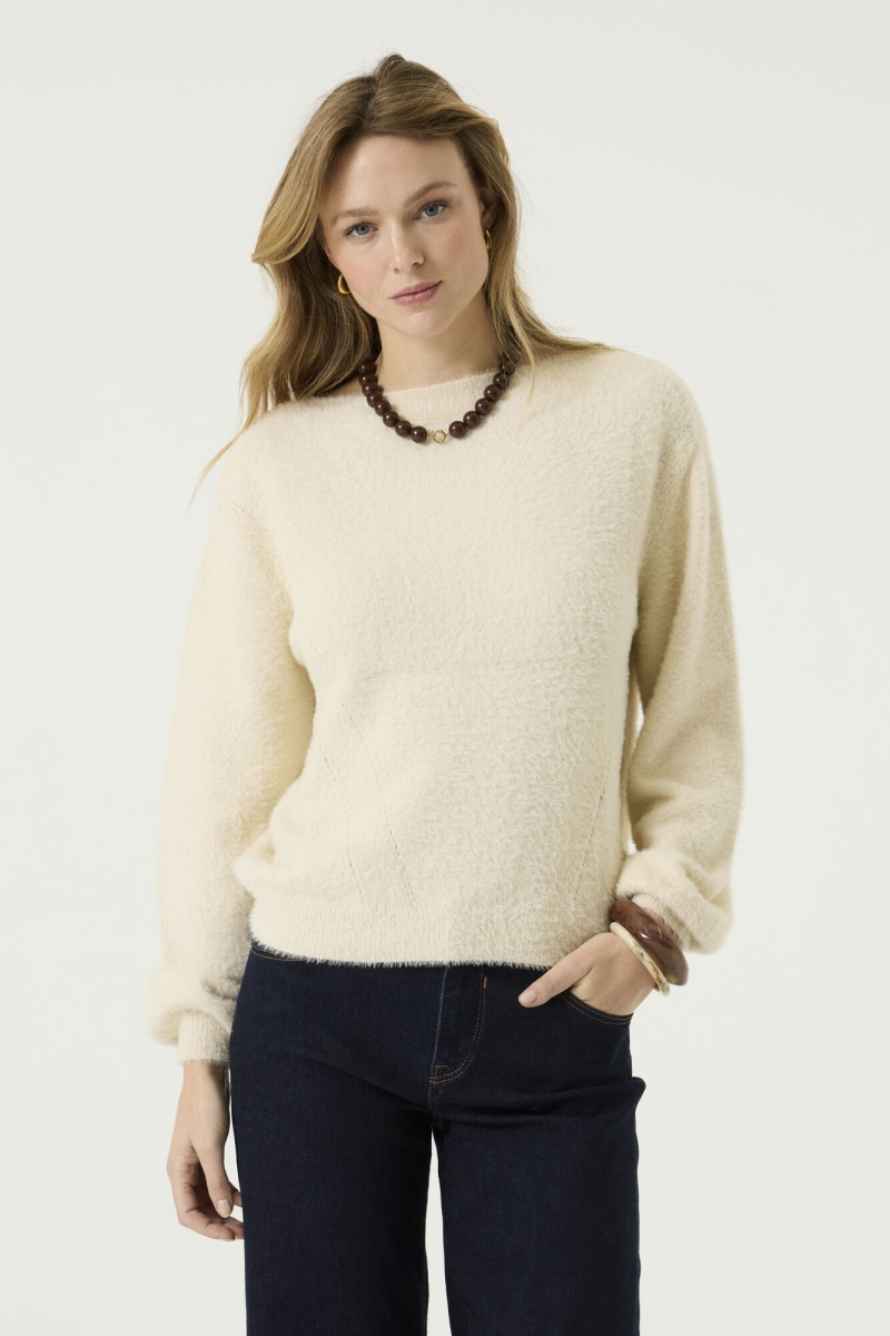 Fluffy soft knit whitecap