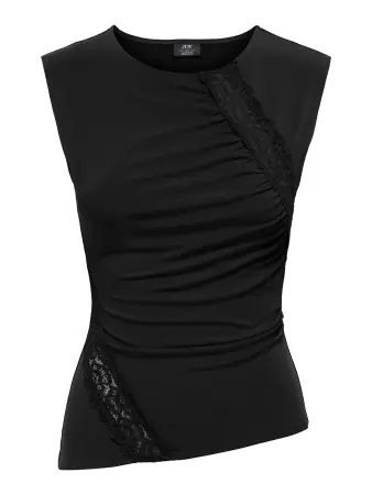 JdyMisty Lace Detail top Black