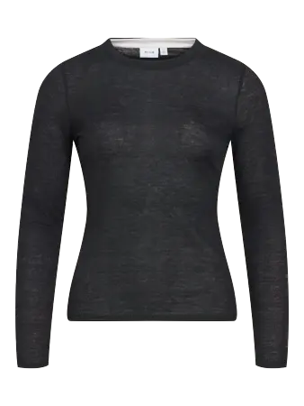VIELIANNE O-NECK L/S TOP BLACK