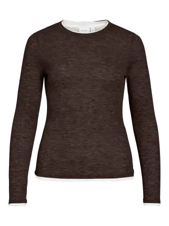 VIELIANNE O-NECK L/S TOP Coffee Bean
