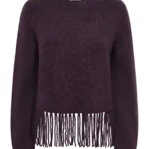 JdyAndrea Fringe pullover Plum Perfect