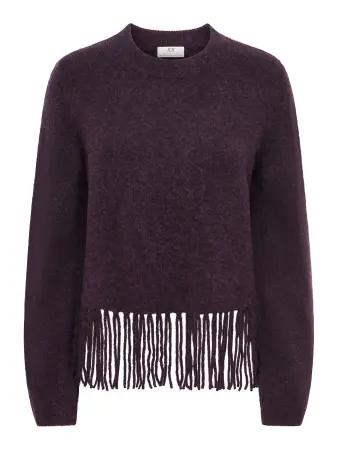 JdyAndrea Fringe pullover Plum Perfect