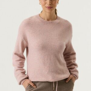 Pullover dusty pink met trekkoord