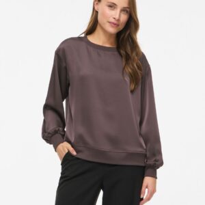 VILISO O-NECK L/S TOP Raisin