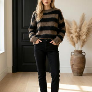 aline knit stripe fluffy