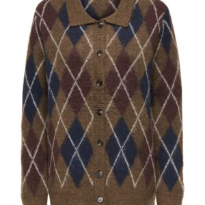 jdyreese argyle cardigan bison